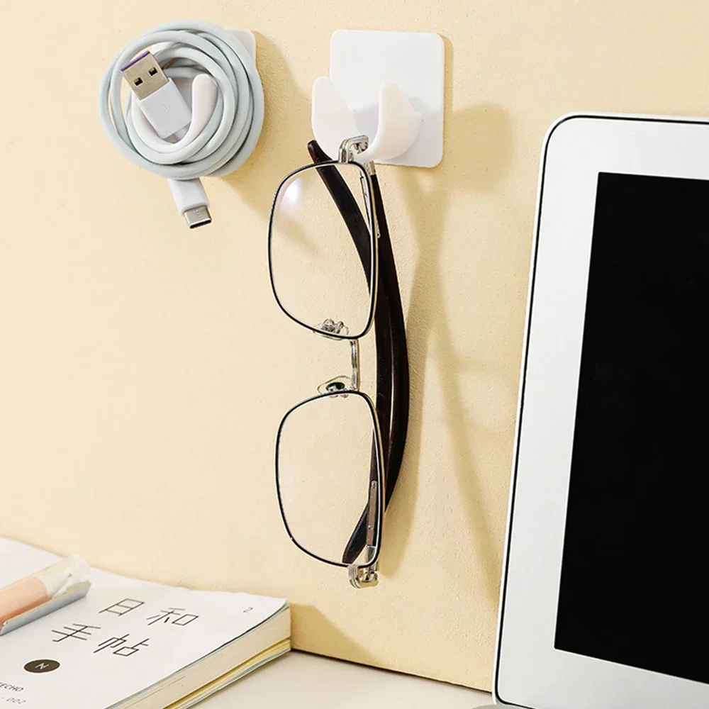 1/2/5/10 Pairs Strong Curtain Rod Bracket Holders Wall Adhesive Hooks Closet Clothes Rails Fixed Clip Shower Rod Hanging Rack