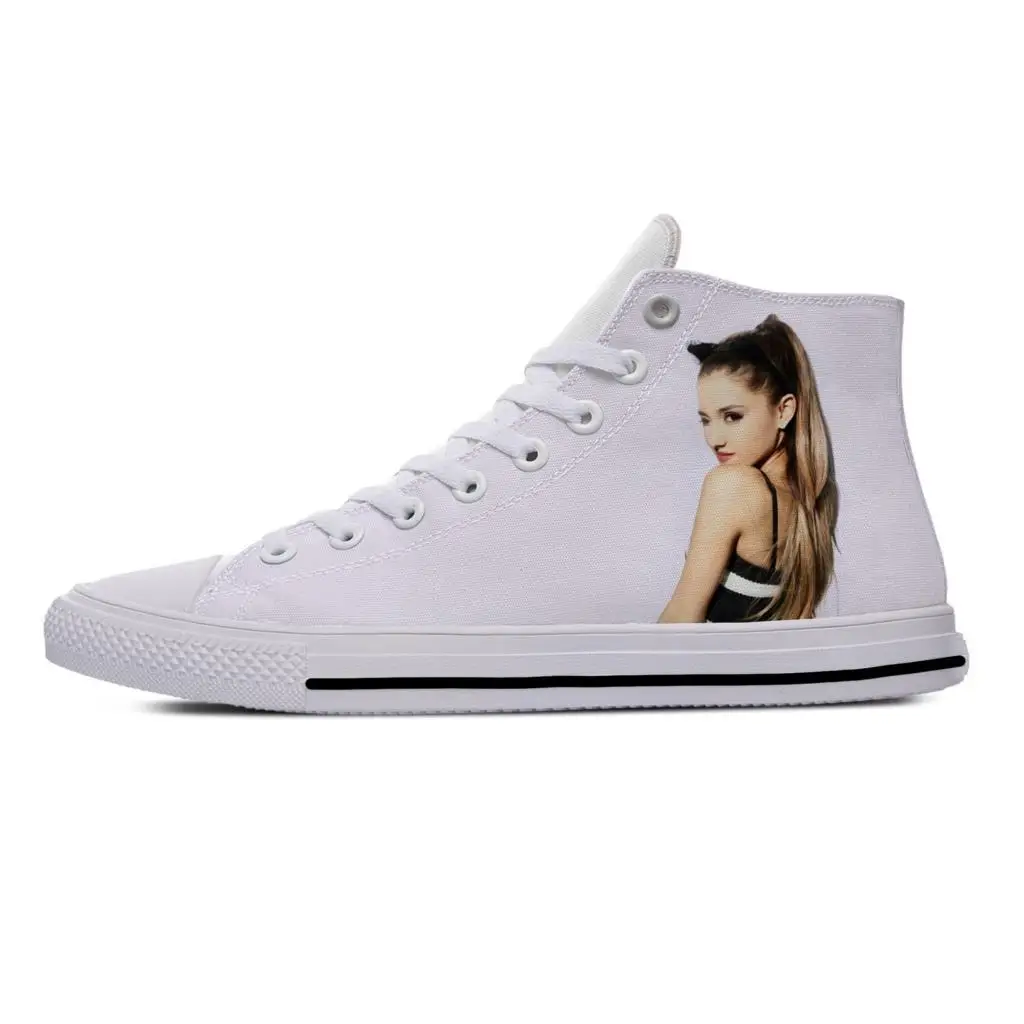 Grande Pop Singer Music Ariana Cute Fashion Funny Casual Cloth Shoes High Top Lightweight Breathable 3D Print Men Women Sneakers