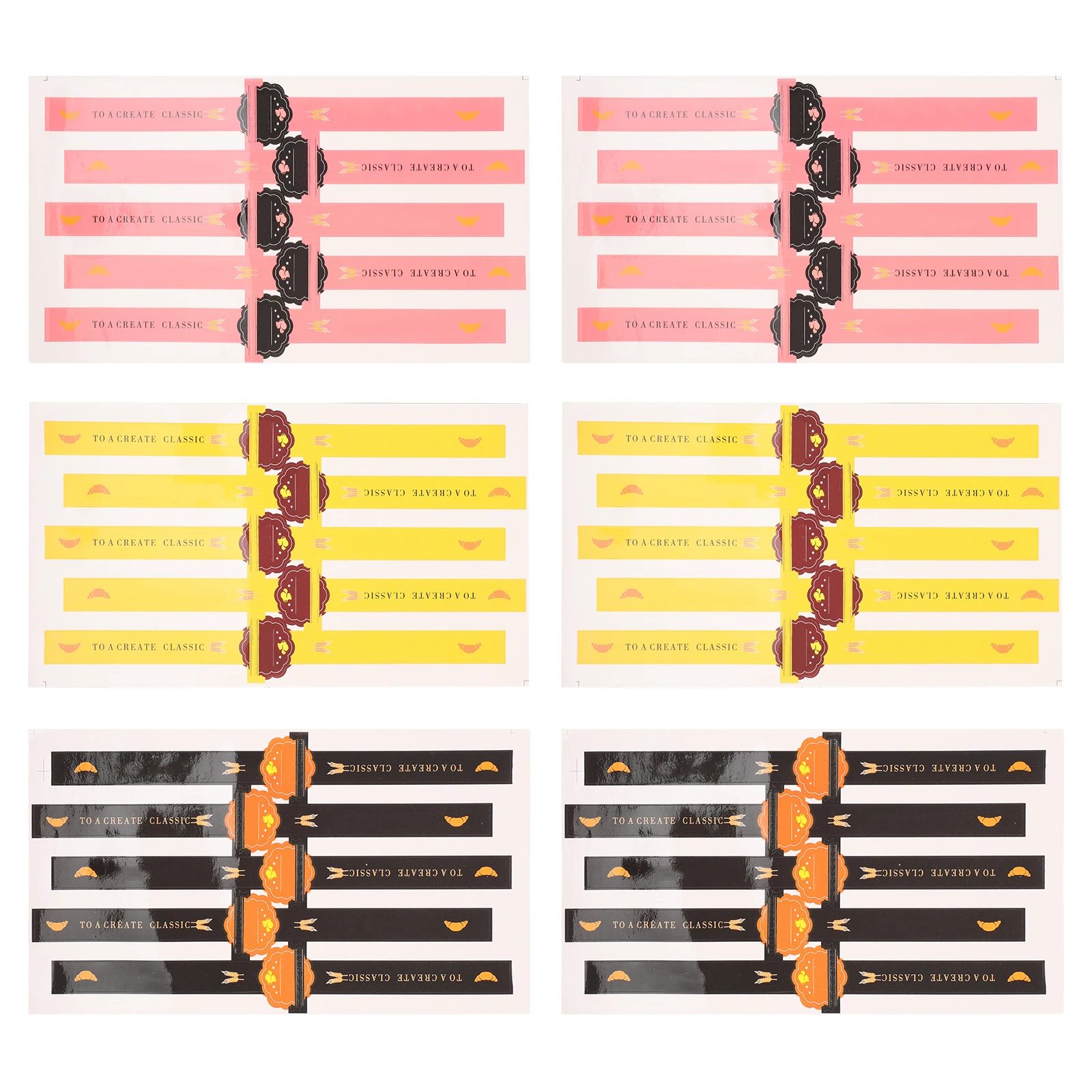 

50 шт. самоклеящиеся наклейки для декора выпечки, розовые, черные, желтые уплотнительные подарочные коробки, принадлежности для рукоделия, этикетка, бумага