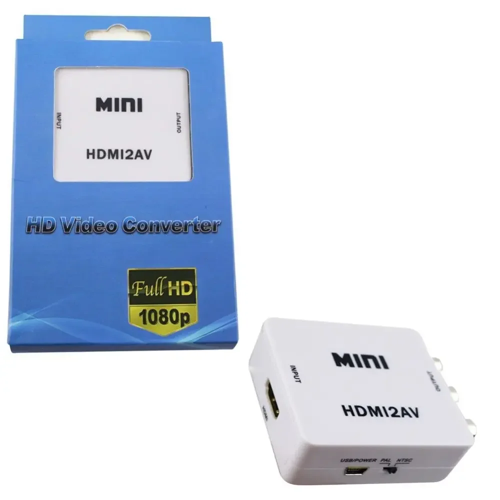 

Banggood Mini HDMI2AV HD Video Converter Box HDMI-compatible to RCA AV/CVSB L/R Support NTSC/PAL Output Adapter