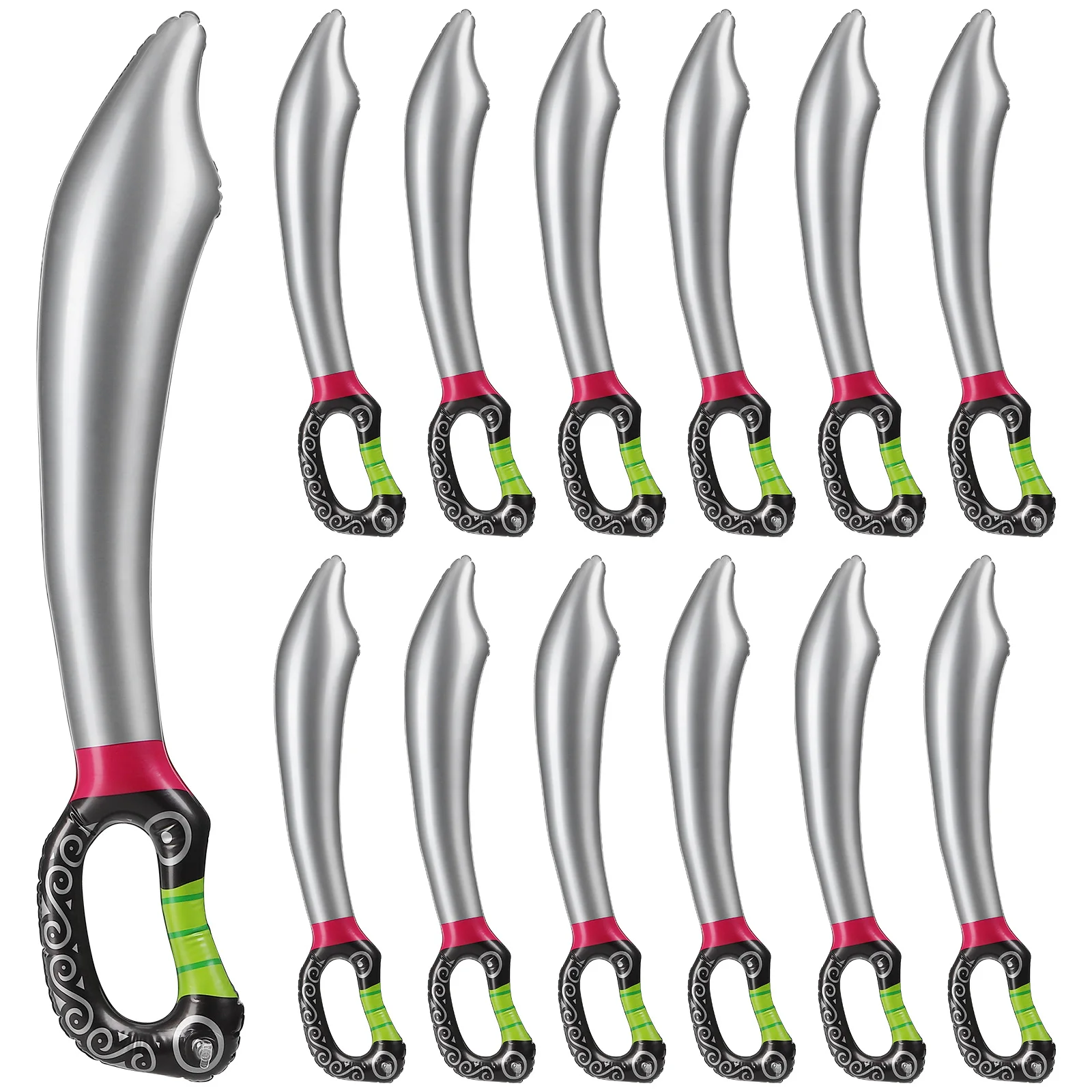 

12Pcs Inflatable Pirate Knife for Kids Safe Light Festival Cosplay Prop Easy Storage Simulation Sword for Costume Party