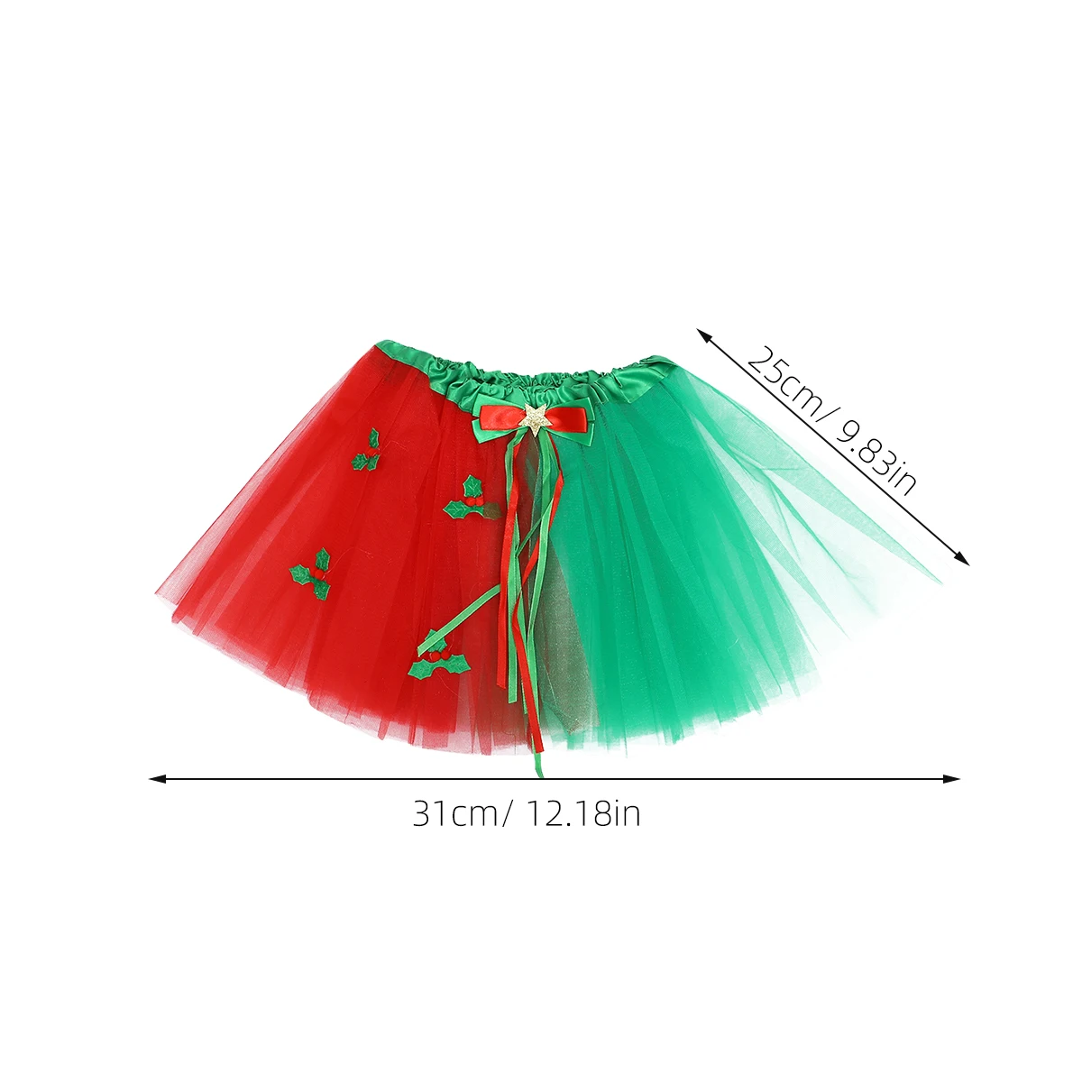 

1 set Christmas Party Costume Set Kids Tutu Skirt Headband Durable Material Festive Design Themed Accessories Girls Half Skirts