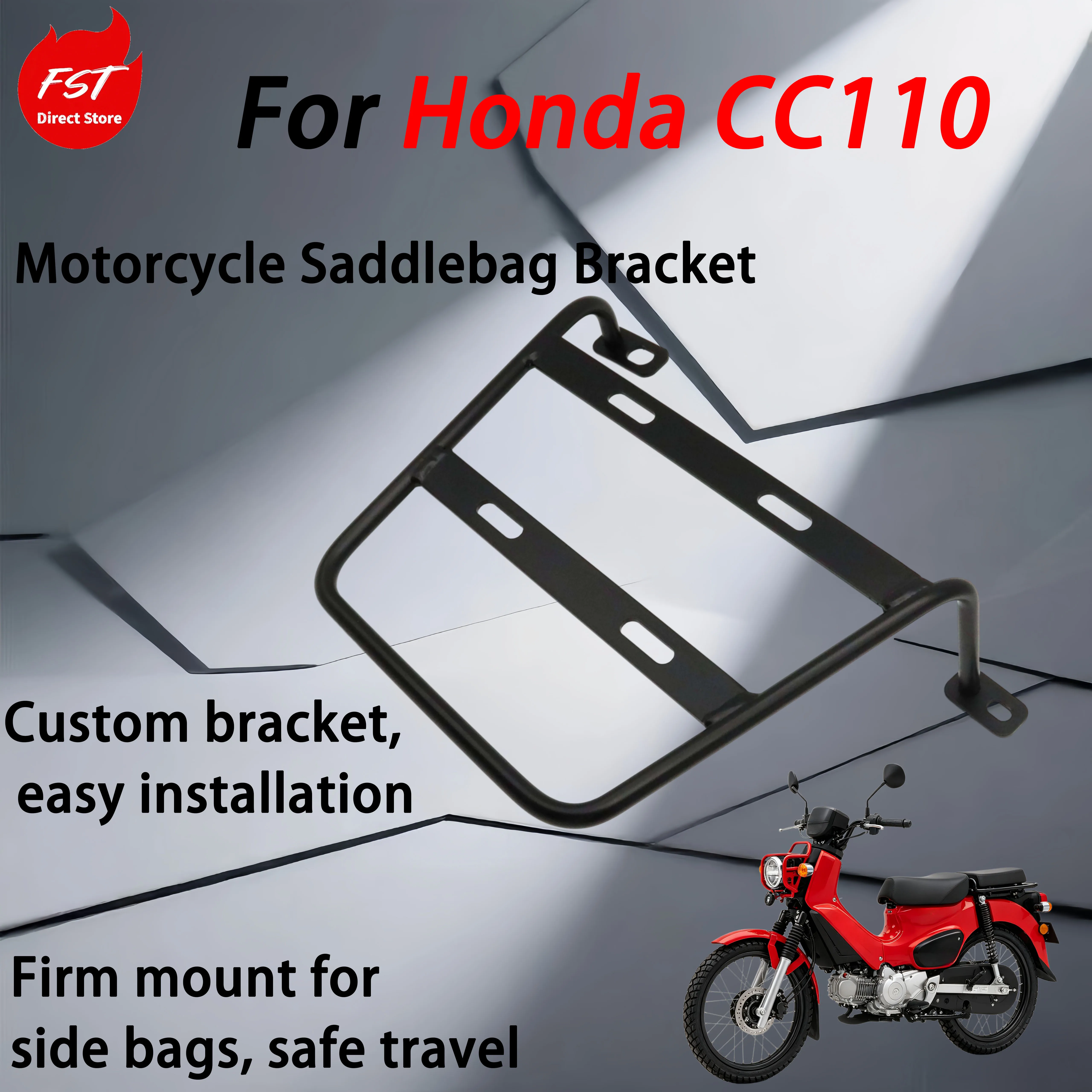 For Honda CC110 Motorbike Side Bag Support Bracket Saddlebag Mount Holder Parts Custom bracket, easy installation