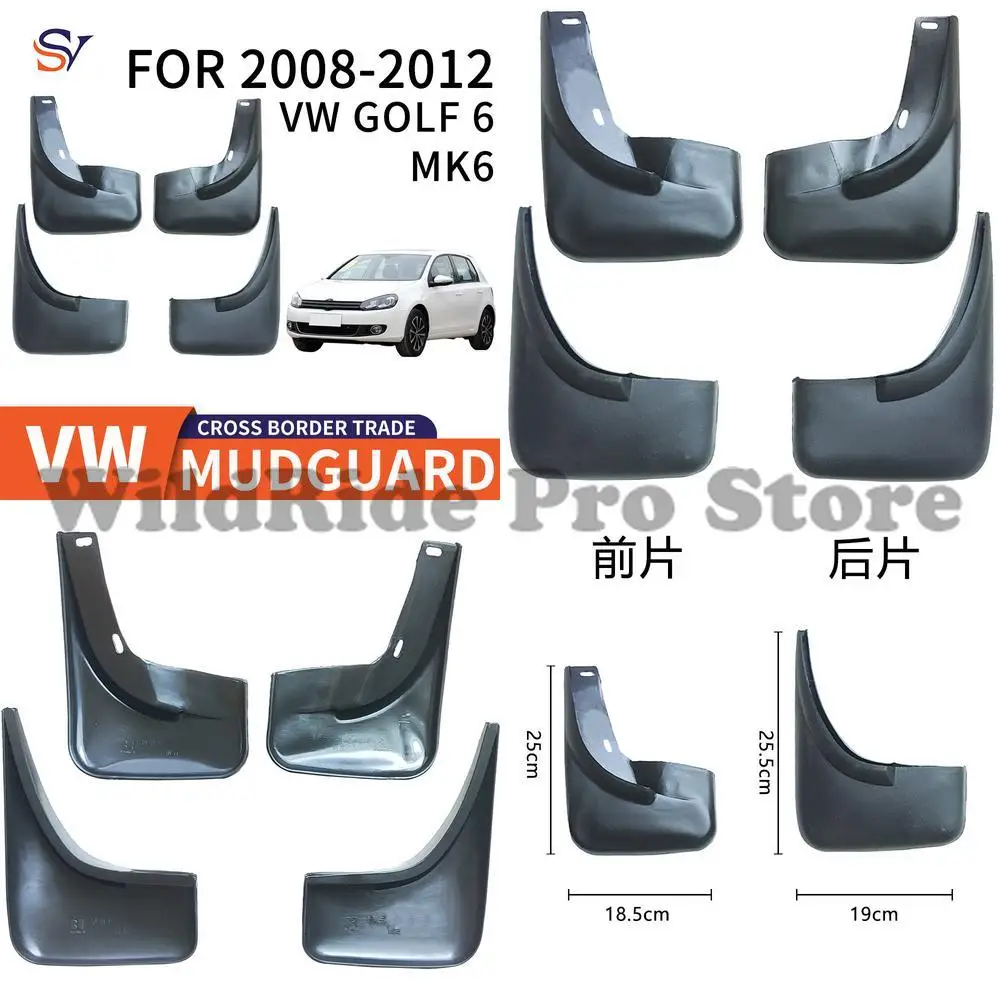 

Front and Rear Mud Flaps for 2008-2012 Volkswagen Golf 6 GOLF Easy Installation PP Soft Rubber Tire Fender Liners Protection
