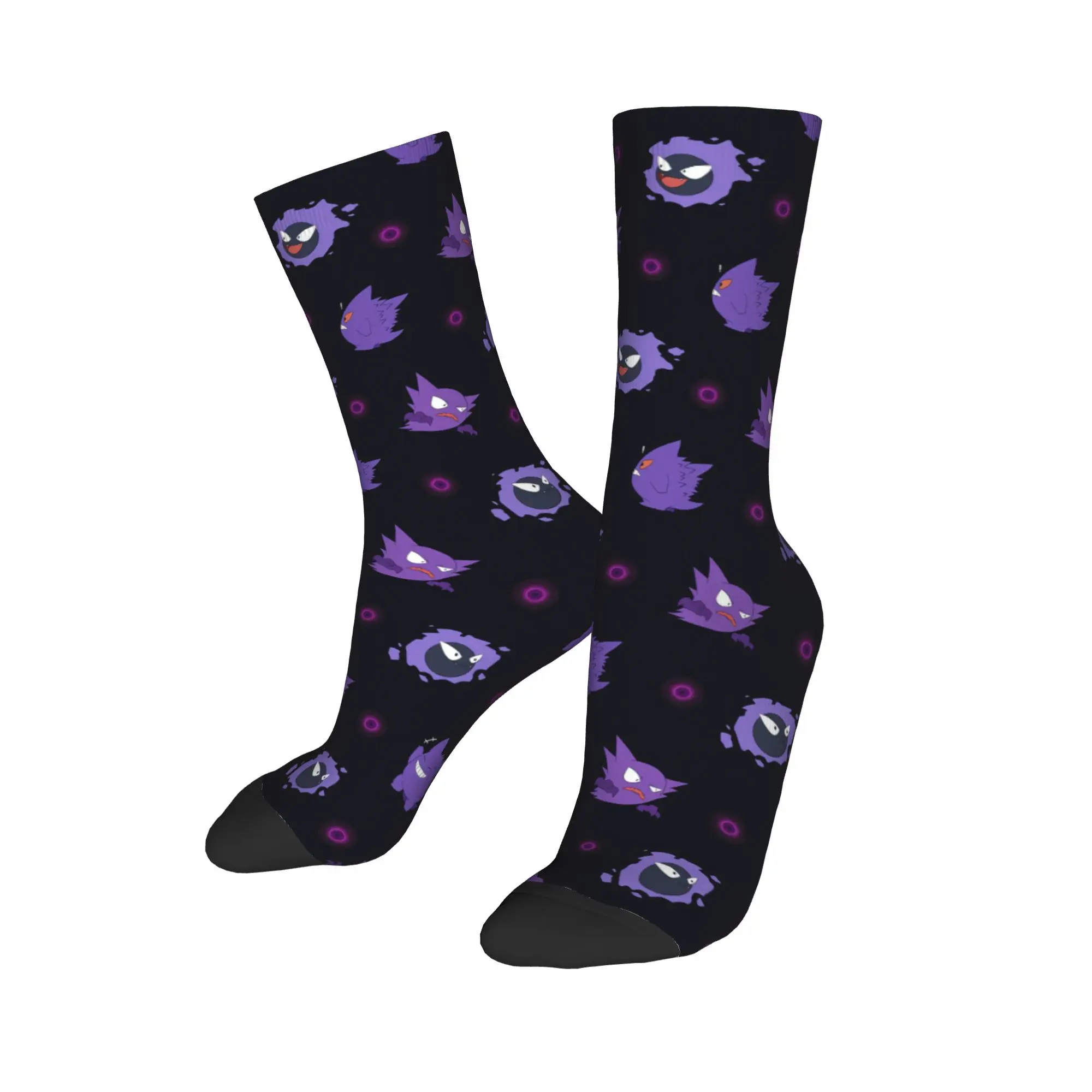 Happy Funny Male Men Socks Hip Hop Pokemons Cartoon Gengar Sock Polyester  Graphic Women's Socks Spring Summer Autumn Winter