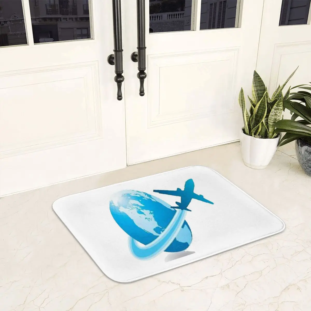 Airplane Icon And Mode Doormat Non-slip Super Absorbent Bath Mats Home Entrance Rugs Kitchen Bedroom Carpet Hallway Footpad