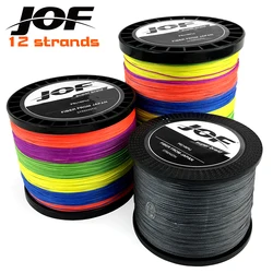 JOF 1000m 500m 300m 100m 12/9/8 Strands PE Braid Multicolor Super Power 일본 쓰레기 낚시 용 멀티 필라멘트 라인