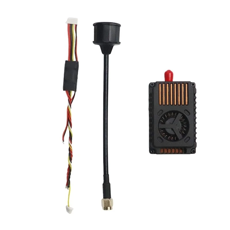 N91R-For FPV RC Long Range Drone Compatible 7.2G 7W VTX 64CH Audio Video Transmitter 15V-36V 2-8S With Integrated Heat Sink& Fan