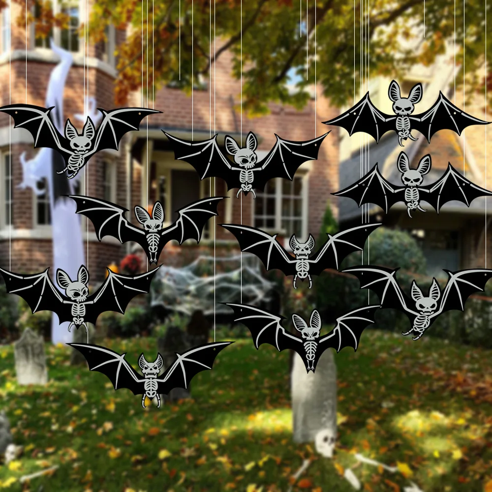 Halloween 3D Bat Wall Stickers Fluorescent Glow In Dark Waterproof PVC Decals for Home Window Party Haunted House Decor