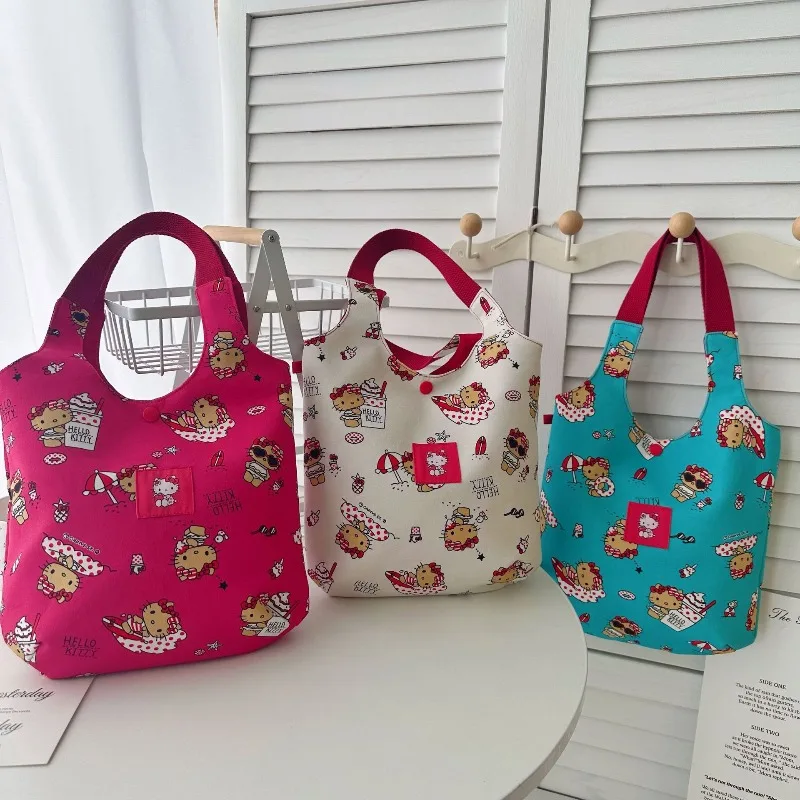 

Hello Kitty Handbag Cute Anime KT Women Accessories Versatile Cosmetics Large Capacity Storage Decoration Girl Gift Wholesale