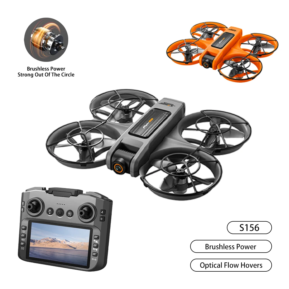 

RC Drone 8K ESC Camera Big Screen Control Brushless WIFI FPV 2.4G Optical Flow Hover Remote Control Quadcopter S156 Rc Toys