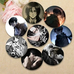 Anime Attack on Titan Brooches Eren Yeager Mikasa·Ackerman Cartoon Badge Round Tinplate Pins for Backpack Accessories Gifts