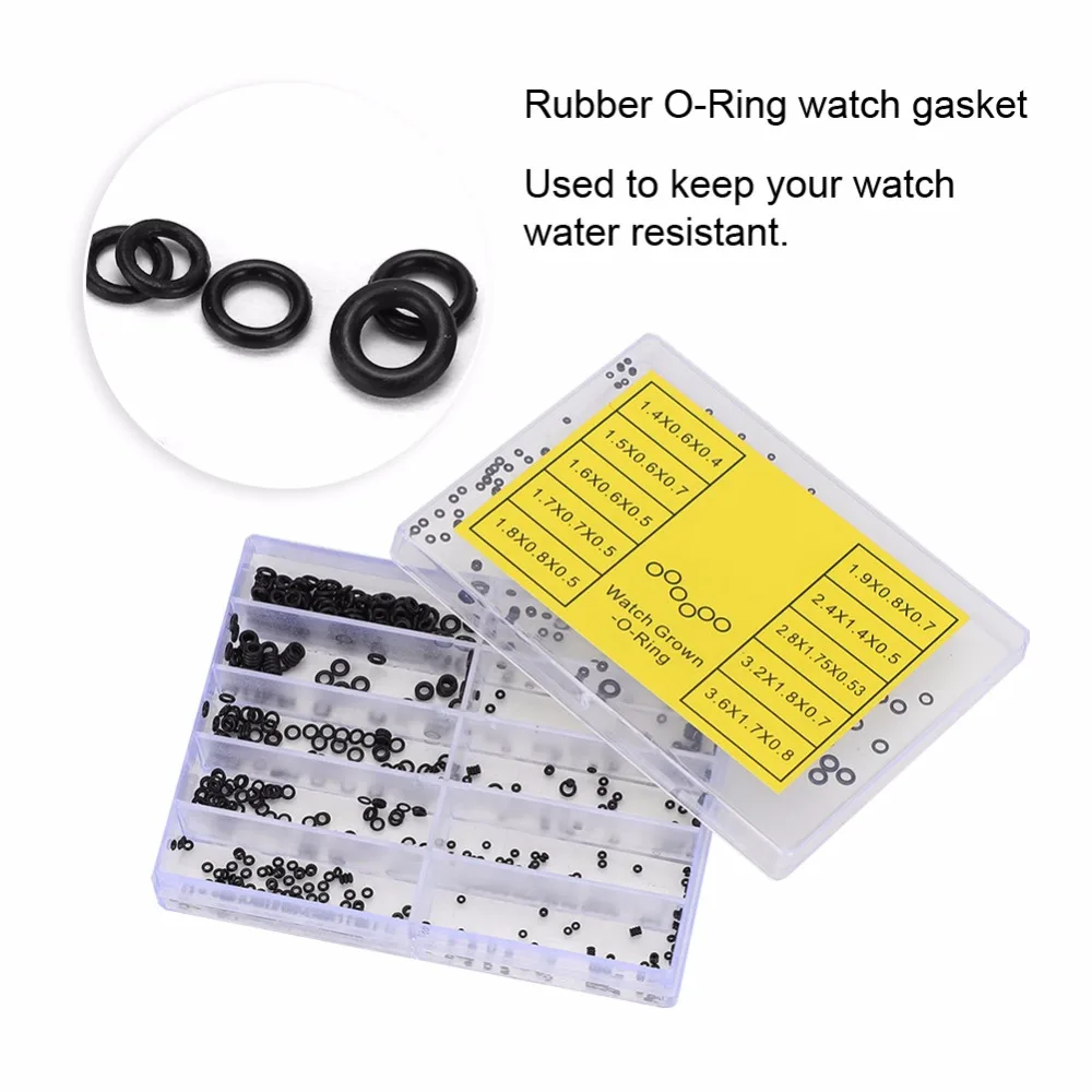 500Pcs/box New Mini Rubber O-Ring For Watch Crown O Ring Waterproof Watches Seals Watch Repair Watchmaker Tools Replacement Part