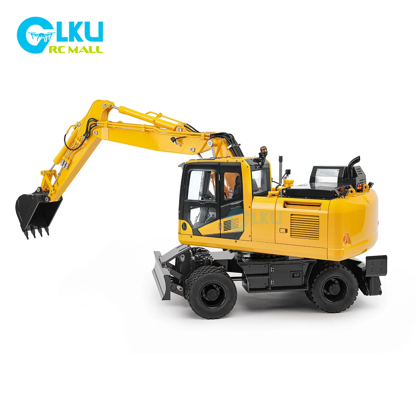 DK Model 1/12 Three-section Boom PW180-11 Wheeled Excavator Remote Control Advanced Toy Model Boy Toy