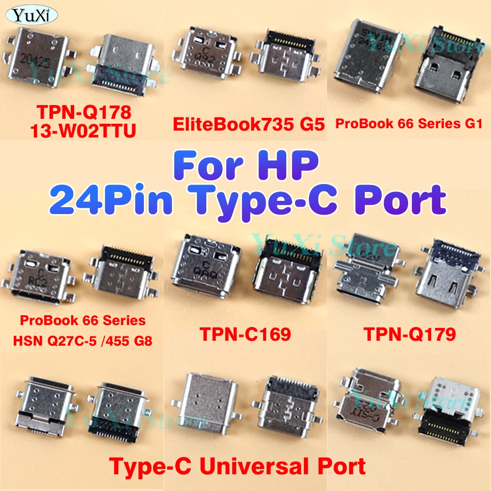 2pcs For HP USB Type-C Jack For LapTop PC Charging Socket Port Charge Connector Dock Tail Plug Repair