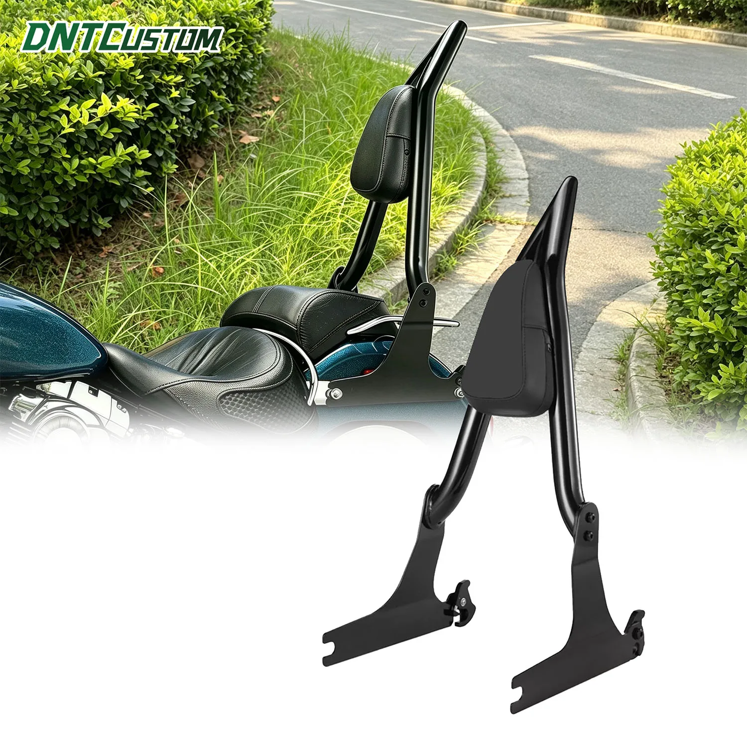 DNTCUSTOM 26 Inch Height Detachable Passenger Sissy Bar Backrest Support for Harley Dyna Street Bob Super Glide 2006‑2017