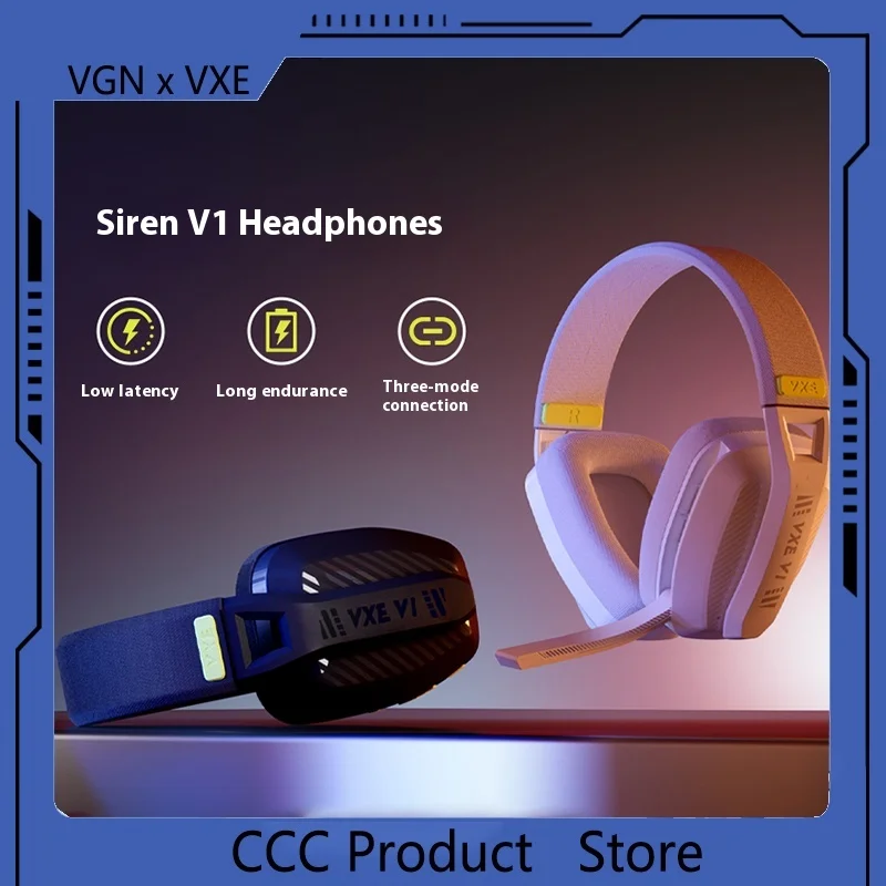 VGN VXE Kraken V1  Bluetooth 2.4g Tri Mode Lightweight Headwear With Mac Computer Gaming Earphones Office Gaming Festival Gifts