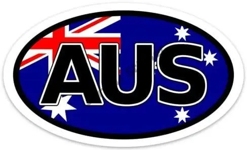AUS Australia Country Code Oval Sticker Australia Flag Vinyl Decal Sticker Window Body Bumper Self Adhesive Car Decal Decor