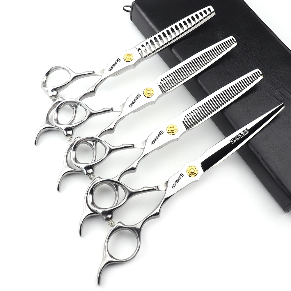 Barber's exclusive scissors, 6.5-inch genuine professional hair clippers, flat teeth clippers, hair salon hair cutting set.