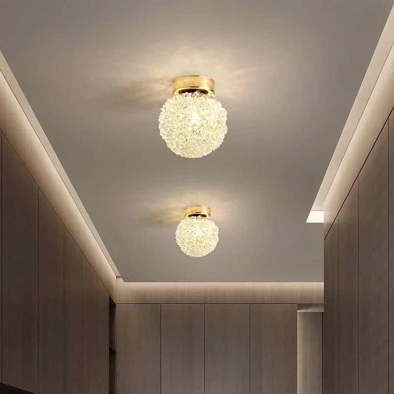 

Modern Small Ceiling Light Clear Crystal Gold Metal For Bedroom Dining Room Aisle Corridor G9 Bulb Dropshipping