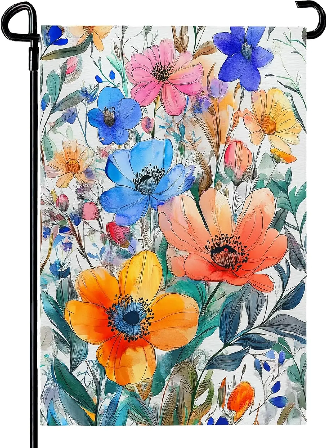 Spring Summer Floral Garden Flags for Outside 12x18 Inch Colorful Flowers Yard Flags Seasonal Double Sided Outdoor Lawn Deco jjp