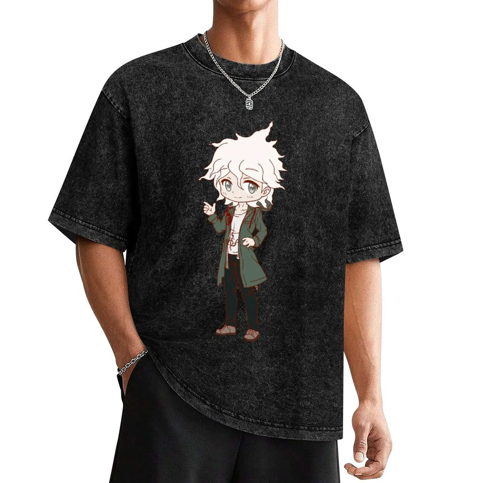 

Nagito Komaeda Danganronpa Chibi Cute T-Shirt anime tshirt cute clothes plain man clothes plain black t shirts men
