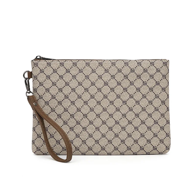 Men's Pu Leather Business Clutch Bag Large Capacity Wristlet Wallet Multi-purpose Coin Purse Hand Storage Bag