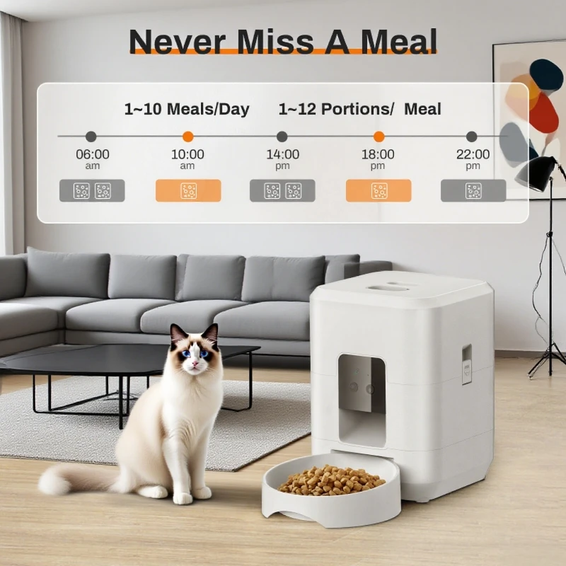 2L Automatic Pet Feeder Wifi Smart Cat Dog Food Dispenser App Controlled Slow and Quantitative Feeding for Pets Cat Accessories