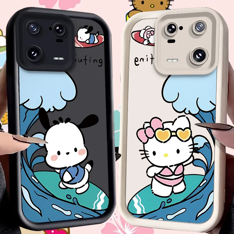 Hello Kitty Pochacco Case for Xiaomi Mi 14 13 13T 12 12T 11 11T Pro Lite 12X 12S POCO F6 F5 X5 X3 NFC Soft Silicone Cover Funda