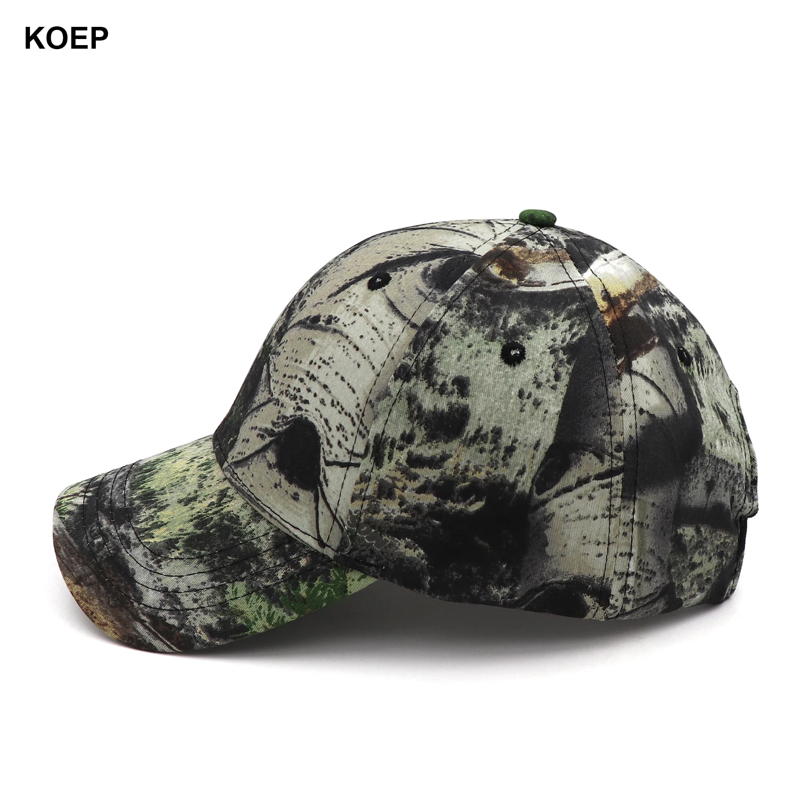 KOEP New Outdoor Fishing Caps Jungle Oak Tree Camouflage Baseball Cap Hunting Hat Cotton Dad Snapback Hats Bulrush Leaves KBMO7