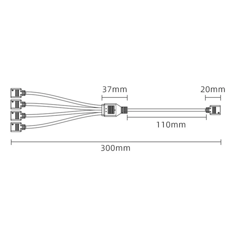 A08E-5V 3-Pin Extension Cable For Computer Motherboard Cable Connection Extension ARGB Splitter