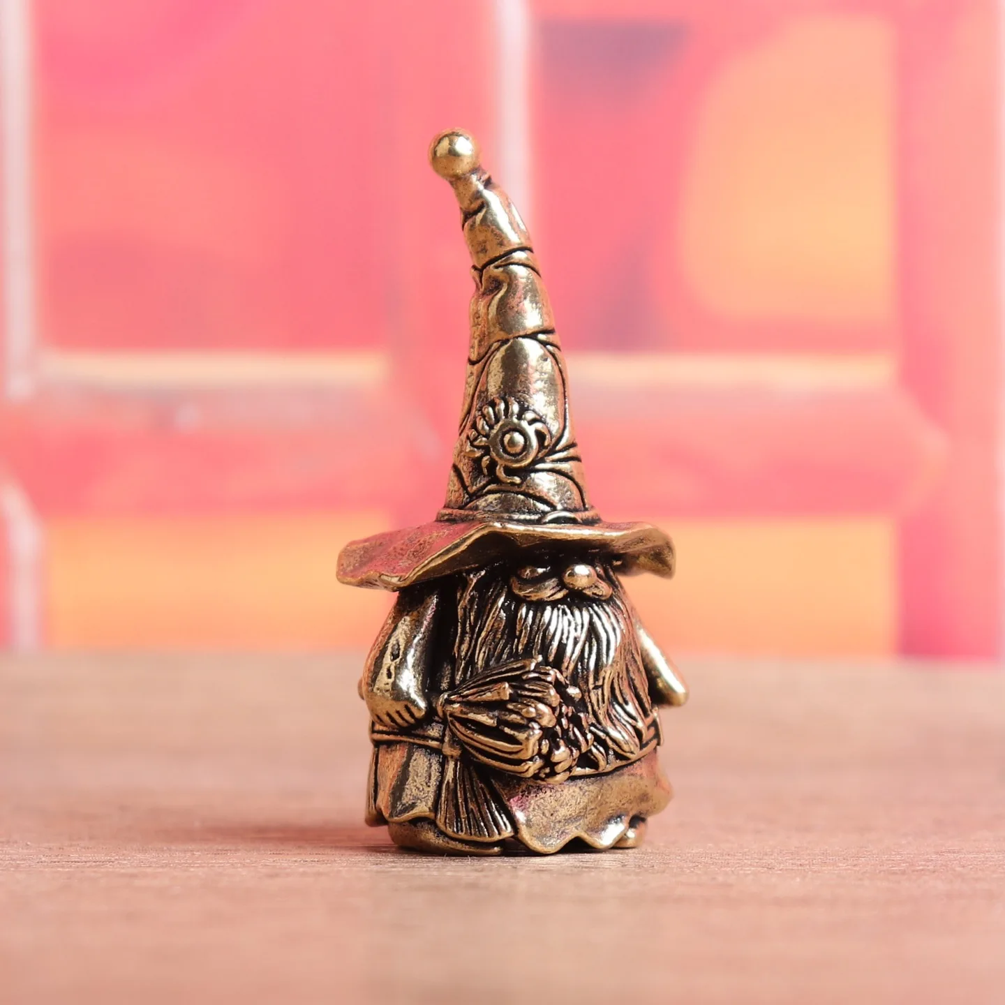 Brass Magic Wizard Figurines Miniatures Desktop Ornaments Retro Metal Goblin Elder Models Crafts Home Decorations Accessories