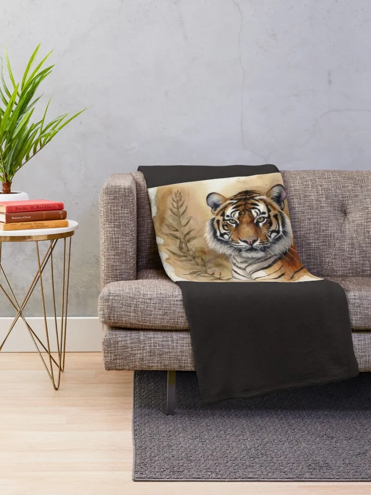 In the Realm of the Tiger: A Visual Journey Into Their Habitat, wildlife conservation, animal behavior Throw Blanket