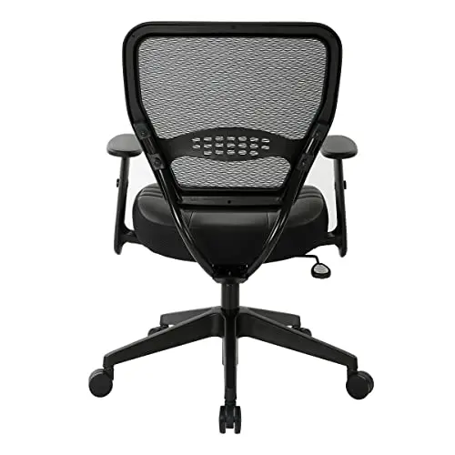 

Black Executive Office Chair Featuring Breathable Mesh Back, Adjustable Armrests, Integrated Lumbar Cushion And Padded Seat
