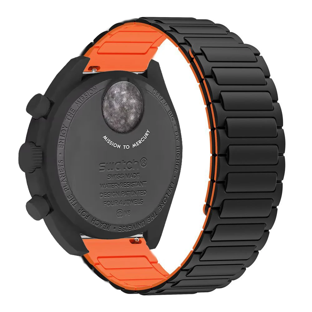 حزام سيليكون مغناطيسي لأوميغا X سواتش المشترك MoonSwatch معصمه سوار كوريا ل MoonSwatch 20 مللي متر استبدال الرياضة الفرقة