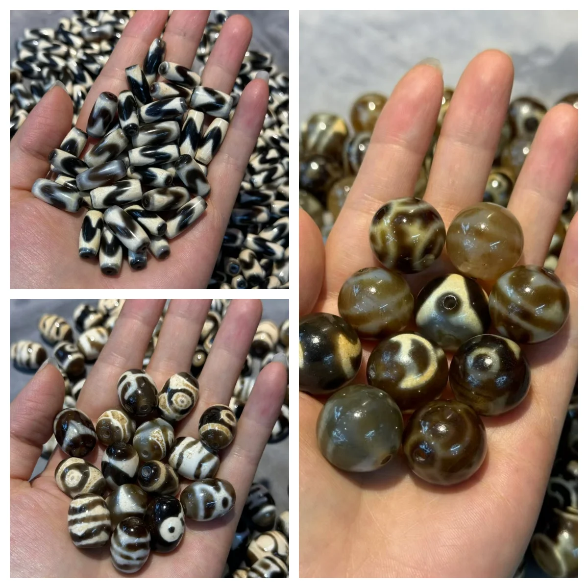 

200pcs/lot Limited time discount premium craft Taiwan variety agate dzi Weathering lines 20mm multiple Rare patterns Wholesale