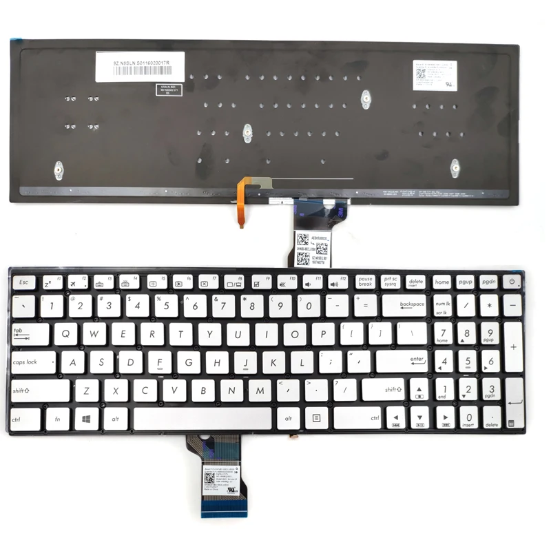 

New For Asus N541 N541L N541LA Q501 Q501L Q501LA Q501LA-BBI5T03 Laptop Keyboard US Silver With Backlit Without Frame