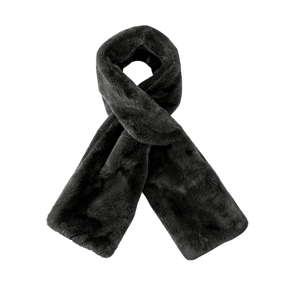 

Soft Scarf with Hidden Zipper Pocket Phone Storage Cold Protection Warm Long Scarf Phone Pouch Creative Faux Fur Scarf Women/Men