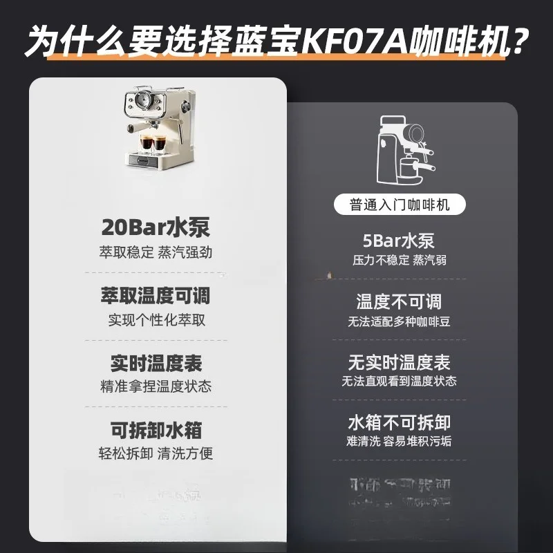 رغوة الحليب الإيطالية والأمريكية الصغيرة شبه الأوتوماتيكية المنزلية