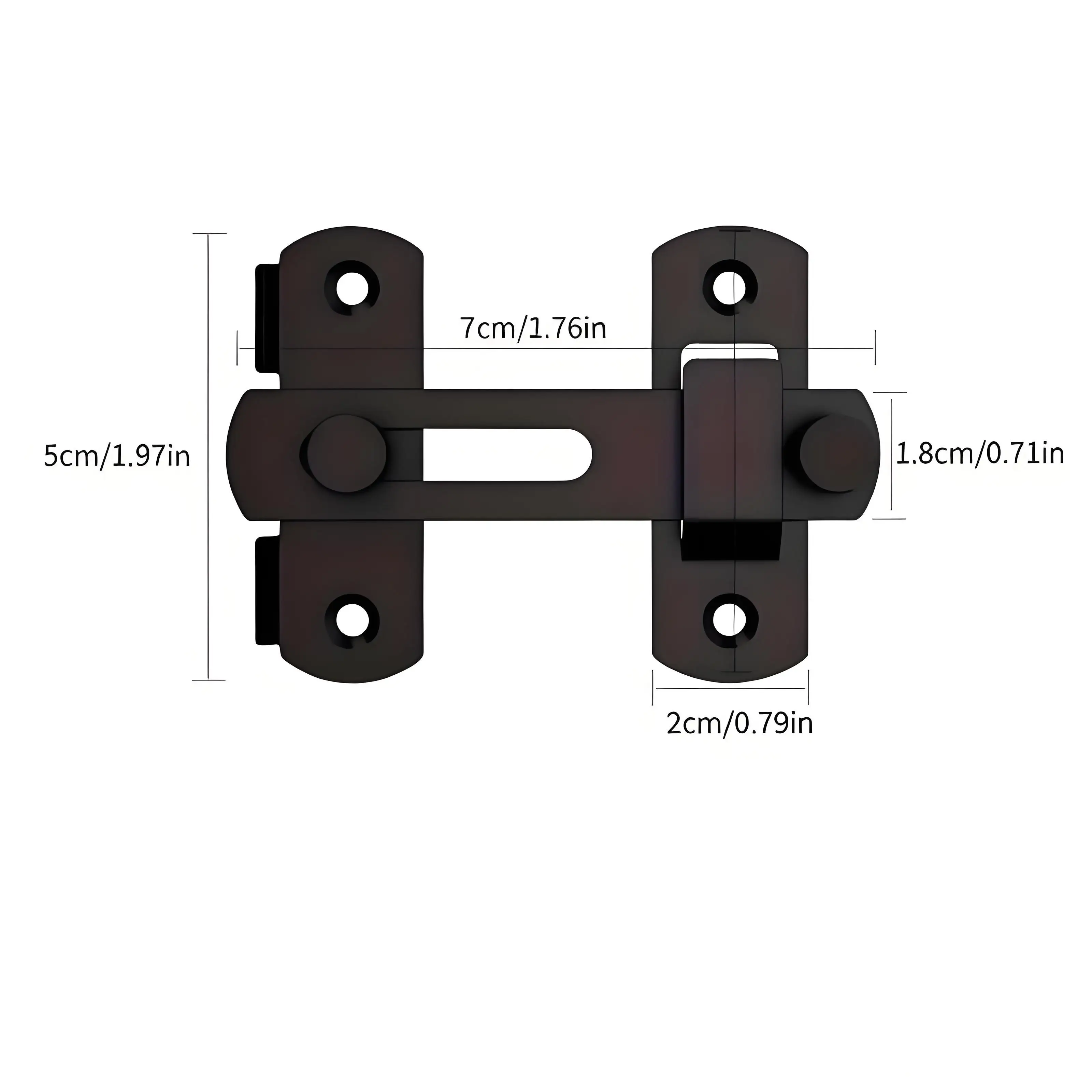 2PCS of heavy-duty stainless steel 180° flip-top door locks with manual handles – durable metal barn door safety locks for use w