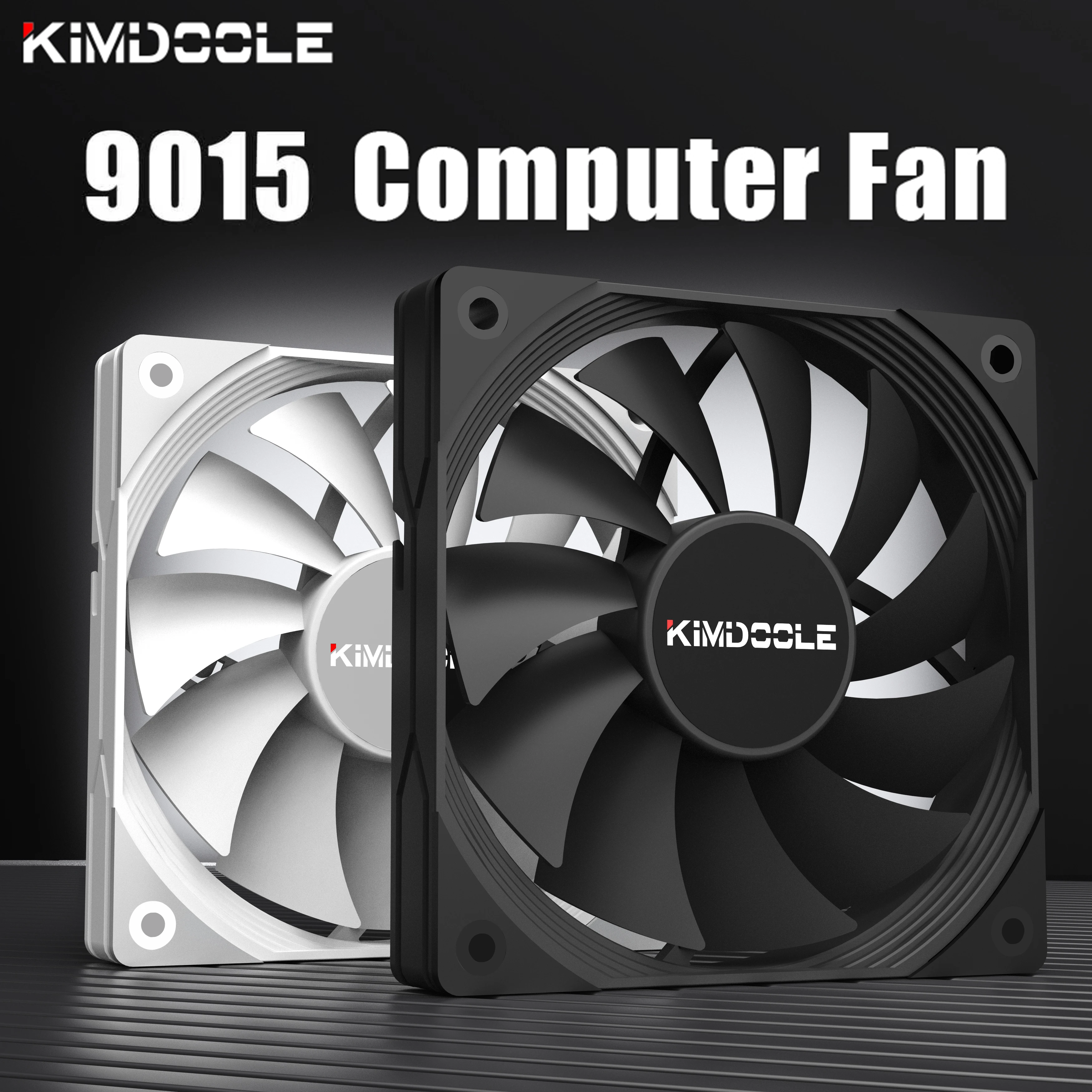 Kimdoole 9015 Ultra Thin PC Fan Silent PWM 4Pin DC12V Slim Computer Case Cooling Fan Black White For Mini ITX SFF HTPC Chassis