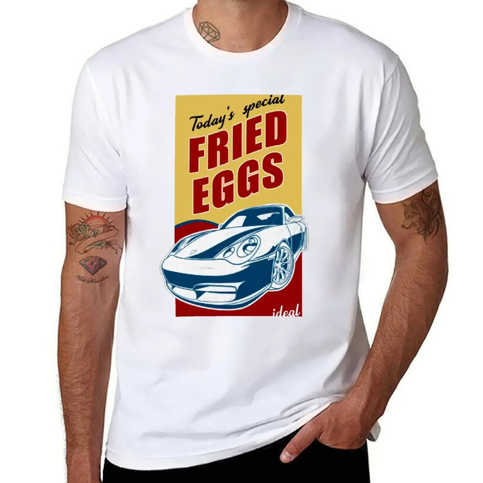 

Fried Egg 9-11 Po-rsche 996 T-Shirt graphic t shirts for man t shirts for man pack cotton T-Shirt