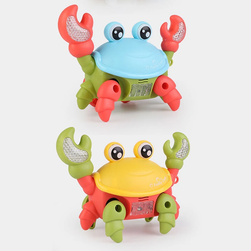 Crawling Escape Crab walking Automatic Induction Obstacle Avoidance Crab Electric Luminous Music Toys Rechargeable Musical Child