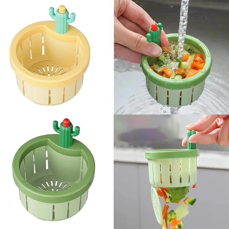 Home Kitchen Creative Drainage Basket Cactus Sink Residue Anti-blocking Anti-odour Anti-insect Strainer Kitchen Accessories