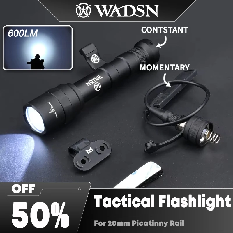 

WADSN M640 M640U Tactical Airsoft Flashlight Scout Light Side Fold Base Surefir Lamp Fit MLOK KEYMOD 20mm Picatinny Rail