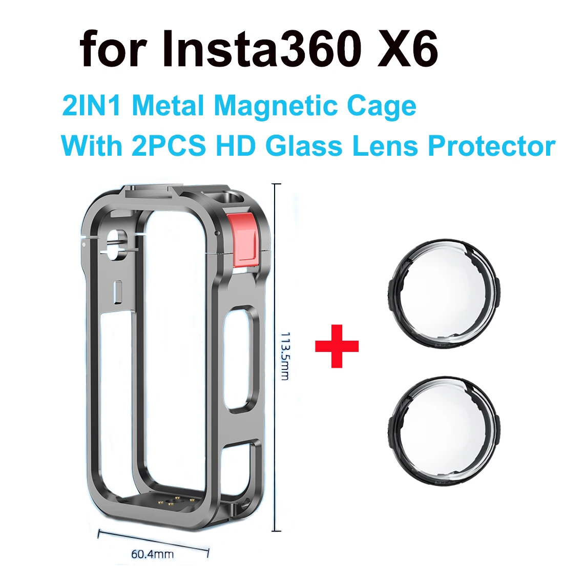 BGNing Rahmenkäfig für Insta360 X6 Metall-Schutzrahmen-Gehäuse mit 1/4"-Gewinde-Montageadapter für Insta360 X6 Kamera – Detail 19
