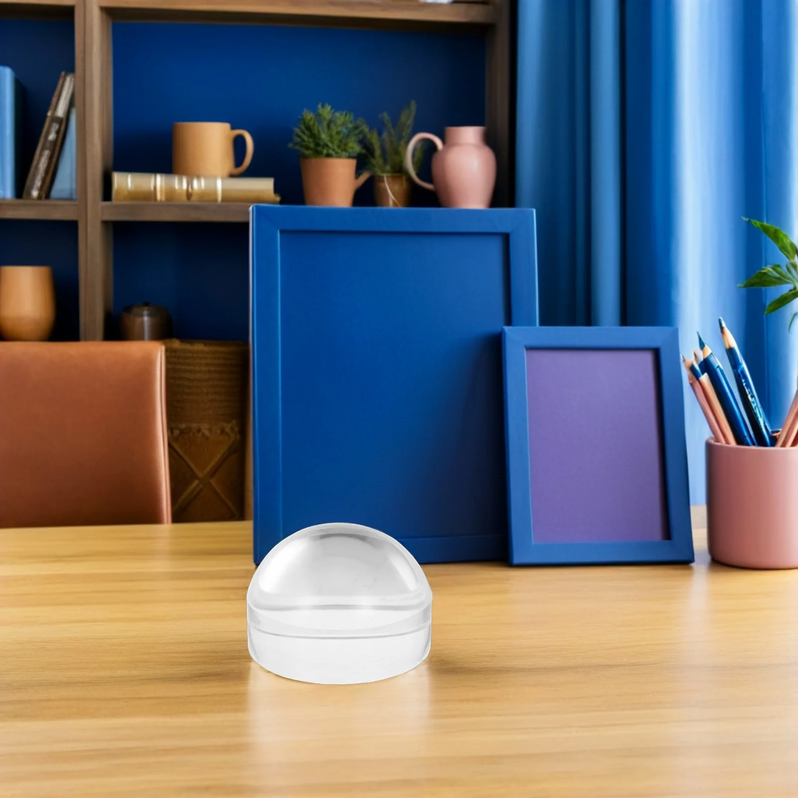 

Acrylic Dome Magnifier Paperweight 7x 60mm Round Desktop Reading Magnifying Dome Optical Magnifier Accessory Office Decoration