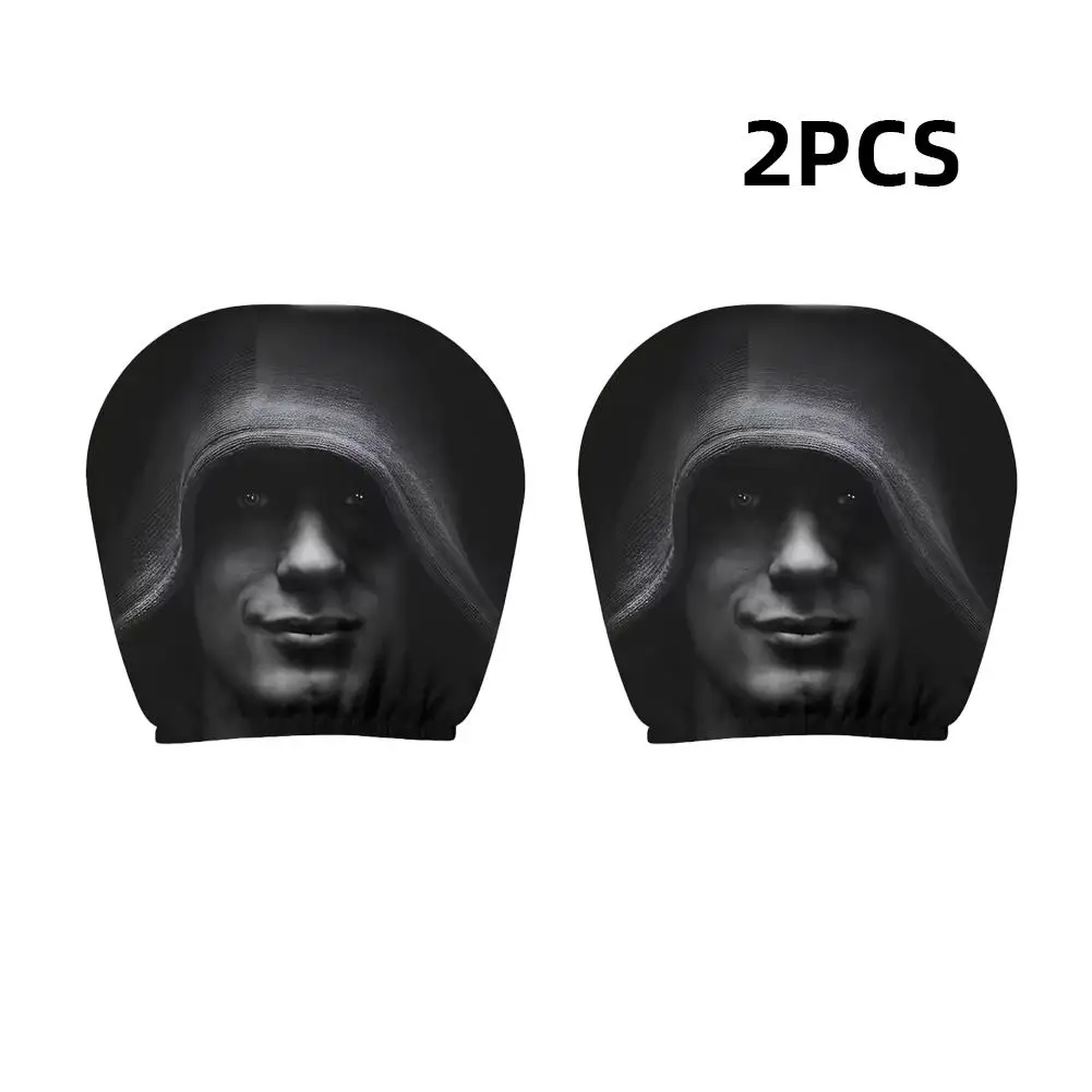 2 Stück Horror-Gesichts-Autositzbezüge aus weichem Polyester, waschbar, staubdicht, schützende dekorative Hülle, universeller Autositzbezug