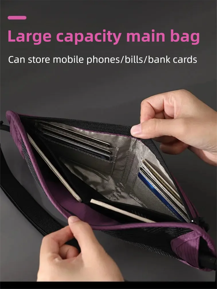 Travel Money Belt Waist Bag Waterproof RFID Blocking Anti-Theft Passport Holder Hidden Pocket Secure Waist Pouch Fanny Pack for