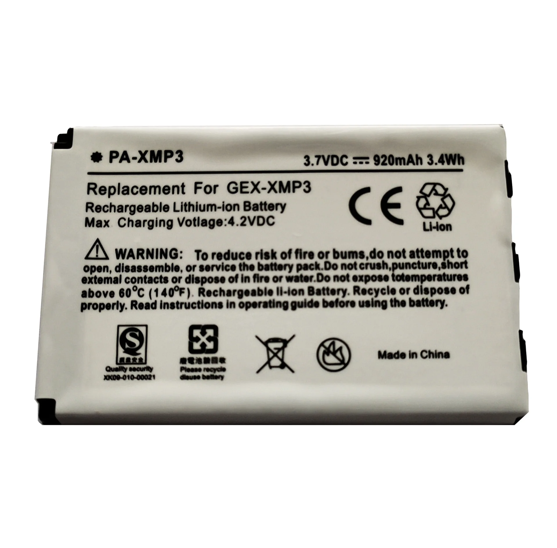 Replacement Lithium Battery XM-6900-0004-00 990552 Compatible with Pioneer GEX-XMP3 XMP3i XMP3H1 Portable XM Satellite Radio
